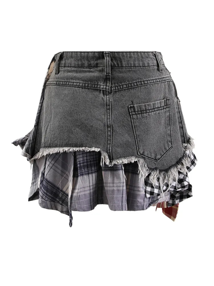 Alay's Plaid Patchwork Skirt