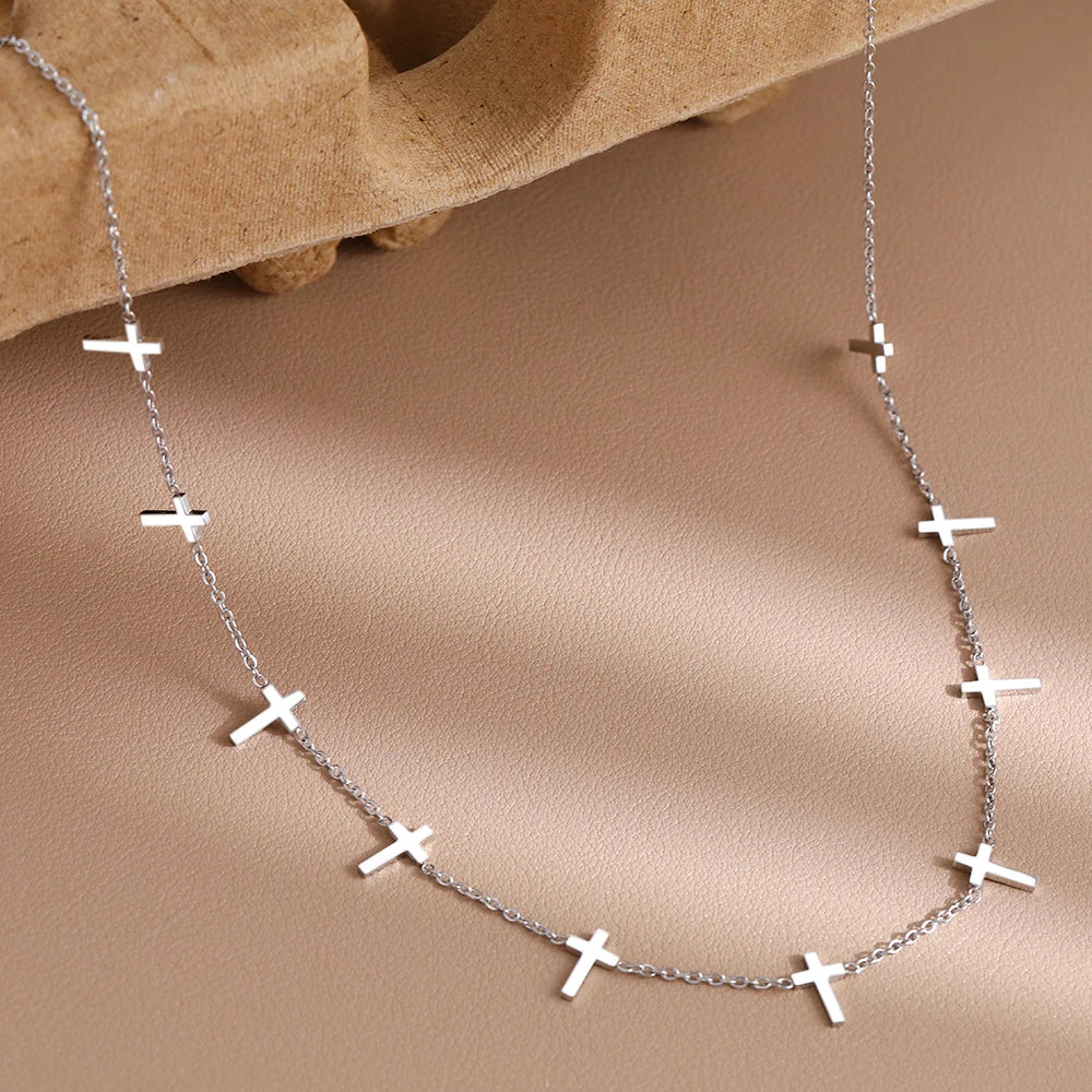 Alay's Stainless Steel Tiny Cross Necklace