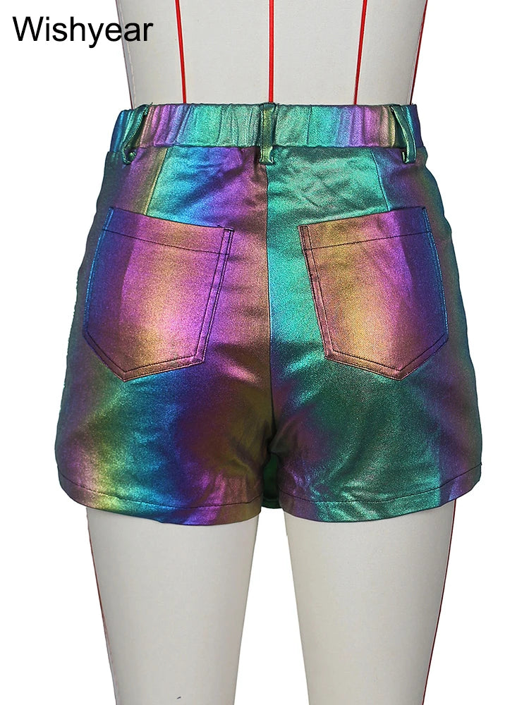 Alay's Metallic Cargo Shorts