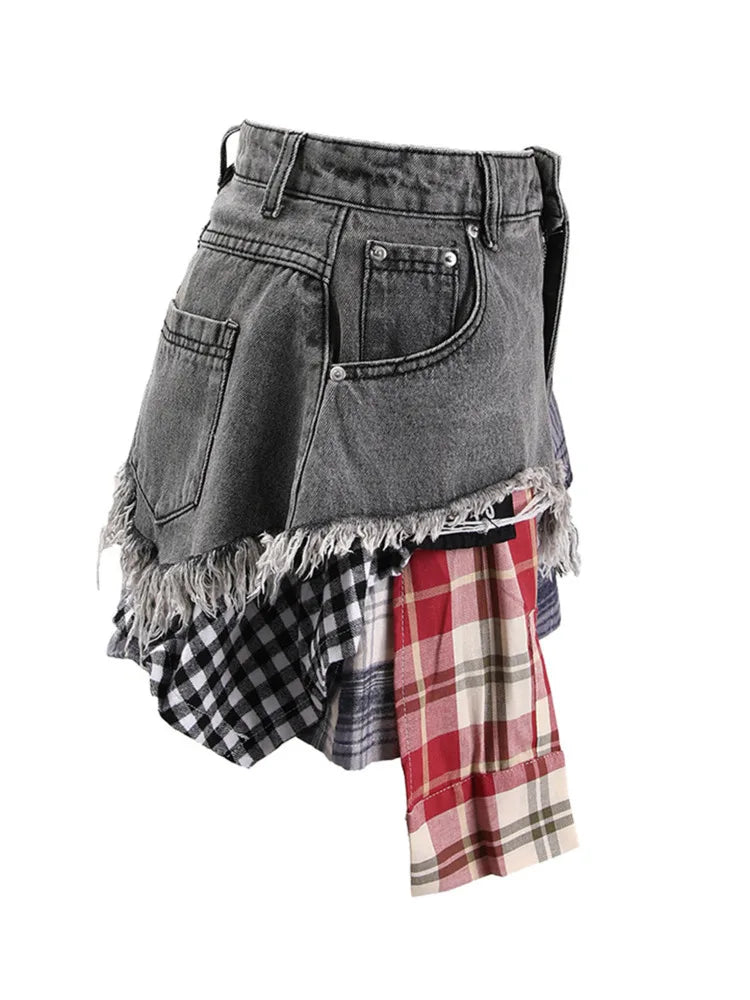 Alay's Plaid Patchwork Skirt