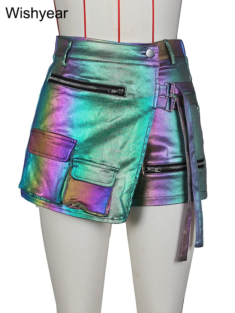 Alay's Metallic Cargo Shorts